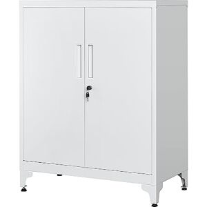 SONGMICS Caisson de Bureau, Placard Polyvalent, Armoire de Bureau à 2 Portes, Verrouillable, Meuble de Rangement en Acier, pour Bureau, Salon, Gris OMC013G01 - Publicité