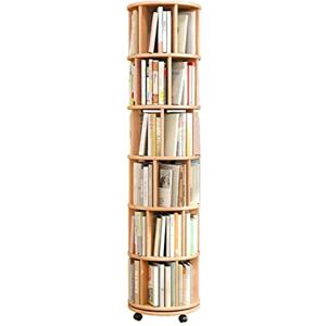 NUANYI Bibliothèque roulante en Bois d'hévéa avec roulettes, Support de Rangement sur Pied, Support de Livres pour la décoration de la Maison ou du Bureau (Bois 40 x 186 cm (6 Niveaux)) - Publicité