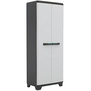 KIS Armoire Haute Linear Gris Clair-Noir, Plastique, 68 x 39 x 173 cm - Publicité