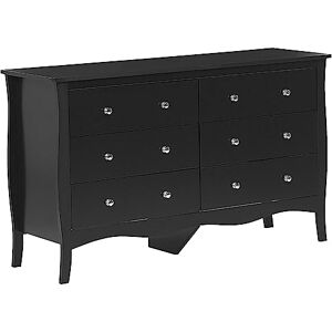 Beliani Commode Noire avec 6 Tiroirs Spacieux Meuble de Rangement Pratique pour Chambre ou Salon au Style Vintage Traditionnel et Glamour - Publicité