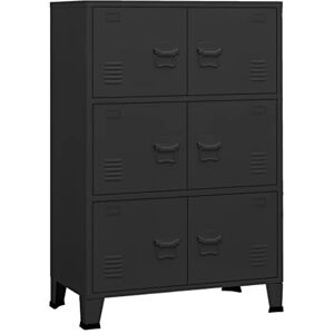 vidaXL Classeur Industriel Armoire de Rangement Meuble de Stockage de Fichiers Salon Bureau Maison Intérieur Noir 75x40x115 cm Métal - Publicité