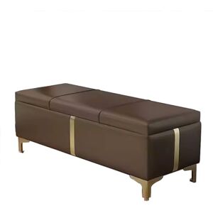 ZXTRYBHD Banc D'entrée en Cuir PU, Banc Rangement de Lit Moderne Rembourré, Banc Chaussures Rabattable de Luxe pour Salon, Chambre à Coucher (Color : Brown, Size : 35.4in/90cm) - Publicité