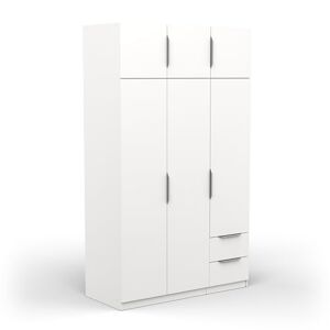 Demeyere Armoire Dressing avec Penderie Moderne 6 Portes 5 Etagères 2 Tiroirs – Blanc Mat-119, Bois d'ingénierie, Gris, 119,4 x 51,1 x 203 cm - Publicité