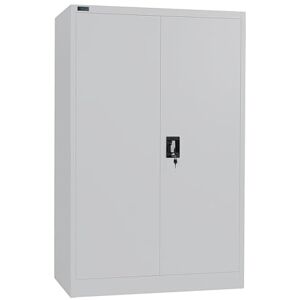 Makika Caisson de Bureau Armoire de bureau verrouillable 140x90x40cm Armoire de rangement Armoire en acier avec 2 portes Étagère réglable en hauteur en Gris Clair - Publicité