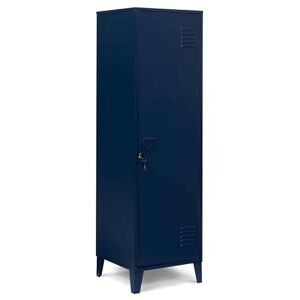 IDMarket Armoire vestiaire Ester Porte métal Bleu foncé Design Industriel - Publicité