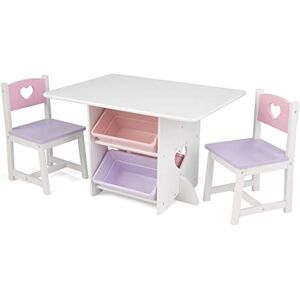 KidKraft Coeur Ensemble Table Enfant et 2 Chaises en Bois avec 4 Bacs de Rangement, Meuble de Rangement, Chambre Enfant, 26913 - Publicité