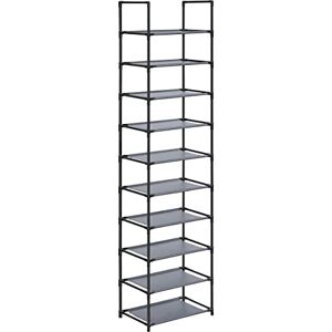 SONGMICS Étagère Chaussure à 10 Niveaux, Range-Chaussure, Porte-Chaussure, Meuble de Rangement, 28 x 45 x 173 cm, Cadre en Métal, en Tissu Non-tissé, pour Entrée, Chambre, Gris LSH010G01 - Publicité