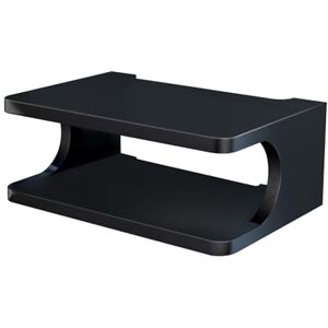 lalago Routeur WiFi Boîte de Rangement Étagères Étagère pour Décodeur Etagere Murale TV Etagere Flottante Murale Multicouche Planche Bois Etagere Meuble Mural pour Console Set-Top Box/WiFi/DVD (Noir) - Publicité