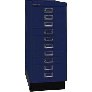 BISLEY MultiDrawer Série 29 avec Socle, Format A4, 10 tiroirs, Métal, 639 Bleu Oxford, 38 x 27,9 x 67 cm - Publicité