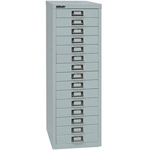 BISLEY MultiDrawer, série 39, DIN A4, 15 tiroirs, 355, Argent, 38 x 27,9 x 86 cm - Publicité