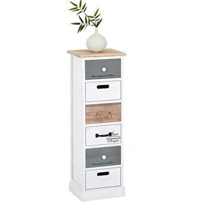 IDIMEX Chiffonnier Salva Petite Commode avec 6 tiroirs en Bois de Paulownia Style Shabby Chic Vintage Rustique Blanc - Publicité