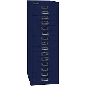 BISLEY MultiDrawer, série 39, Format A4, 15 tiroirs, Métal, 639 Bleu Oxford, 38 x 27,9 x 86 cm - Publicité