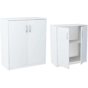 KUBUTKU Commode Armoire à dossiers Armoire de Bureau avec 2 Portes 85 x 74 cm Armoire d'appoint pour Salon, Salle à Manger, Chambre, Couloir, Bureau, Buffet (Blanc) - Publicité