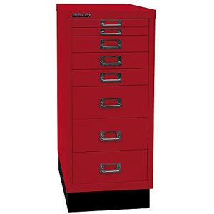 BISLEY MultiDrawer, série 29 avec Socle, Format A4, 8 tiroirs, Métal, 670 Rouge Cardinal, 38 x 27,9 x 67 cm - Publicité