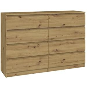 VBChome Aritsan Commode à 8 tiroirs 140 x 40 x 97 cm en chêne Aritsan Commode multifonction pour couloir, chambre à coucher, salon, chambre d'enfant, moderne, chêne Aritsan - Publicité