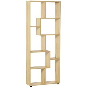 HOMCOM Bibliothèque étagère Zig zag Design Contemporain 70L x 24l x 178H cm Panneaux Particules Bois Naturel - Publicité