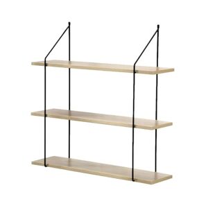 Casâme Étagère Murale 3 Niveaux 60 cm Profondeur 15 cm Étagère Flottante Décor Bois Supports en Métal Noir pour Salon, Chambre, Bureau L 60 x P 15 x H 60 cm - Publicité