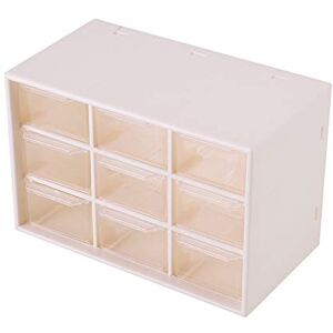 ASHATA Portable en Plastique 9 Treillis Mini Armoires Tiroir Bijoux Boîte De Rangement Cosmétique Bureau Boîte De Rangement Tiroir(Blanc) - Publicité