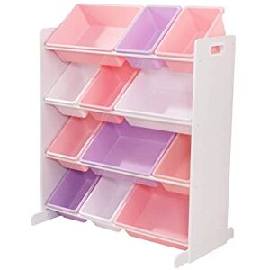 KidKraft Etagère de Rangement en Bois Pastel pour Jouets d'enfants avec 12 bacs en Plastique interchangeables, Meuble de Rangement, Meubles de Chambre d'enfant, 15450 - Publicité