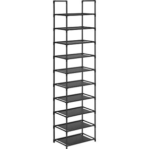 SONGMICS Étagère Chaussure à 10 Niveaux, Range-Chaussure, Porte-Chaussure, Meuble de Rangement, 28 x 45 x 173 cm, Cadre en Métal, en Tissu Non-tissé, pour Entrée, Chambre, Noir LSH010B02 - Publicité