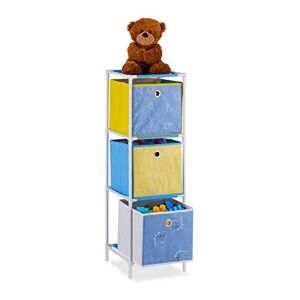 Relaxdays Etagère, Rangement Jouets, Fillette,Design, Meuble Chambre d'enfants,HlP 89x27,5x30cm coloré, Tissu, 3 boîtes, Taille unique - Publicité