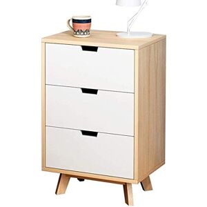 LONGHJ Table de chevet simple pour chambre à coucher, bureau, table de chevet, étude, bois massif épais, casier d'assemblage de chambre à coucher, couloir sur pied, trois pompages, boîte de rangement p - Publicité