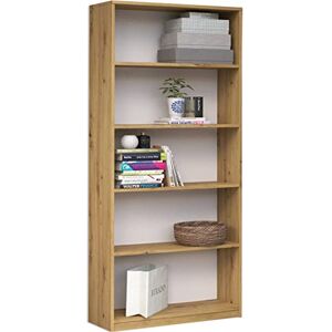 ADGO Étagère à Livres avec Compartiments, Armoire étroite, étagère de Rangement, étagère Ouverte, étagère de Classement, Meubles de Bureau, étagère Murale, Séparateur de Pièce (R80, Chêne Artisan) - Publicité