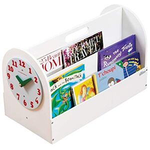 Tidy Books Boîte à Livres en Bois (3-10 Ans) Petite Bibliothèque Blanche pour Enfants, Horloge Montessori Amovible, Étagère Mobile, 35 x 55 x 31 cm, Écoresponsable, Fait Main, L'Originale Depuis 2004 - Publicité