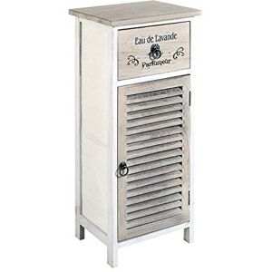 Rebecca Mobili Meuble Salle de Bain, Petit Armoire de Rangement pour Chambre, 1 Porte 1 Tiroir, Blanc Beige, Style Vintage, Salle de Bain Chambre – Dimensions: 75 x 32 x 27 cm (HxLxL) Art. RE4594 - Publicité