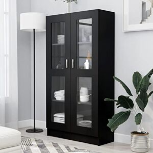 Cosisti Vitrine Salle a Manger Armoire de Rangment Vitrine vitrine Salon Meuble vitrine pour Salon-Noir-82.5 x 30.5 x 150 cm - Publicité