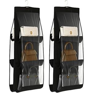 DXIA 2 Pcs Sac à Main Stockage de Chaussures Organisateur, Amovible 6 Compartiment Support de Rangement, Pliable Suspendre Organiseur L'armoire, pour Salon Chambre à Coucher l'utilisation,Noir - Publicité