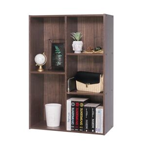 Iris Ohyama , Bibliothèque, Étagère à 5 Compartiments, Meuble de rangement à livres, Cloison Séparateur, Présentoir, Salon, Chambre, Bureau Basic Storage Shelf CX-23C Marron - Publicité