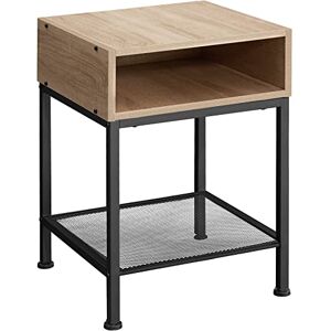 TecTake Table de Chevet avec Compartiment Ouvert Commode Table d’appoint Table de Nuit Meuble de Rangement – diverses Couleurs (Marron Clair) - Publicité