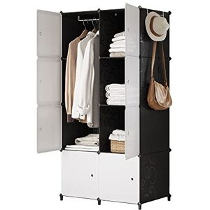 JOISCOPE Armoire Suspendue Portable DIY, Armoire Modulaire en Plastique Gain de Place avec Portes, Armoire de Rangement Idéale pour Livres, Salon, Chambre à Coucher, 8 Cubes - Publicité