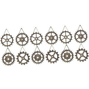 Sosoport 12 Pcs Rétro Engrenage Tenture Murale Steampunk Décor Rétro Décor Vintage Décor À La Maison Bois Engrenage Mur Décor Industriel Décor Roues En Bois Peuplier Conseil Bureau Ménage - Publicité