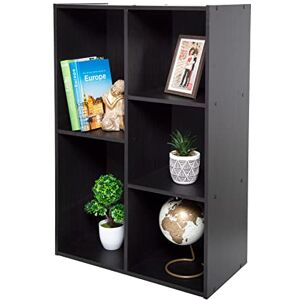 Iris Ohyama , Bibliothèque, Étagère à 5 Compartiments, Meuble de rangement à livres, Cloison Séparateur, Présentoir, Salon, Chambre, Bureau Basic Storage Shelf CX-23C Chêne Noir - Publicité