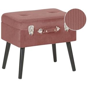 Beliani Petit Tabouret Moderne et Glamour en Velours Rose avec Rangement en Forme de Valise Design Tendance et Style Rétro - Publicité