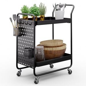 KLARSTEIN Desserte à Roulettes, Chariot de Rangement et Service sur Roulettes, Desserte Cuisine et Bar, Petite Etagere de Rangement pour Fruits et Légumes, Dessertes Compacte, Meuble Cuisine Rangement - Publicité