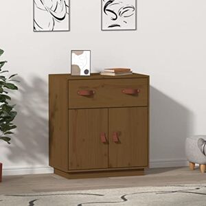 Annlera Buffet Marron Miel 65,5x40x75 cm Bois Massif de pin Buffet De Cuisine Meubles De Rangement pour Salon Meuble Cuisine Buffet Salon Meubles De Salon Bahut De Salle A Manger Design Minimaliste - Publicité