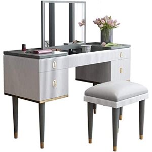 CPARTS Ensemble de Coiffeuse de Maquillage 2 en 1, Meubles de Villa, Commode de Bureau, Commode, Rangement à clapet (Gris 1,2 m) - Publicité