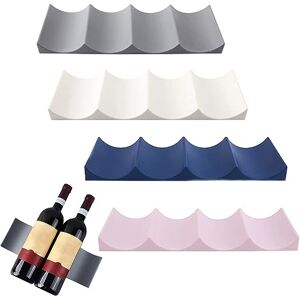 Leafs Range Bouteille Frigo 4 Pièces Antidérapant Porte Bouteille Frigo Étagère à Vin Plastique Empilable pour Cuisine Réfrigérateur Restaurant Bar (Gris/Blanc/Bleu/Rose) - Publicité