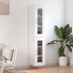 TECHPO Ce meuble haut en bois blanc 34,5 x 34 x 180 cm - Publicité