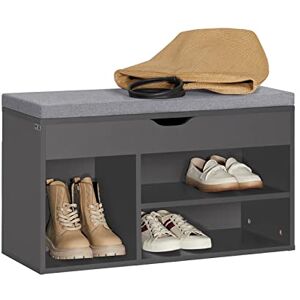 SoBuy Banc de Rangement à Chaussures Bottes avec Coussin RembourréMeuble d'Entrée Confortable Etagère à Chaussures 80x31x48 cm, FSR45-DG - Publicité