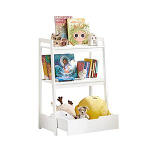 SoBuy Étagère de Rangement Jouets pour Enfants Coffre à Jouets Bibliothèque Étagère à Livres Porte-revues avec avec 2 étagères et 1 Tiroir 63x39x95 cm, KMB31-W - Publicité