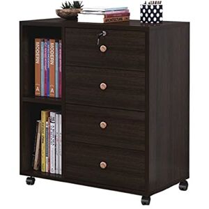 AcLipS Caisson Rangement Bureau Classeur en Bois Bureau Mobile, Armoire Basse de Stockage de données, Armoire d'activité, Serrure à tiroirs, Armoire de Rangement Caisson à Tiroirs (Color : B) - Publicité