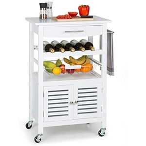 KLARSTEIN Desserte à Roulettes, Chariot de Rangement et Service sur Roulettes, Desserte Cuisine et Bar, Petite Etagere de Rangement pour Fruits et Légumes, Dessertes en Bois, Meuble Cuisine Rangement, - Publicité