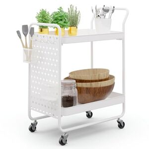 KLARSTEIN Desserte à Roulettes, Chariot de Rangement et Service sur Roulettes, Desserte Cuisine et Bar, Petite Etagere de Rangement pour Fruits et Légumes, Dessertes Compacte, Meuble Cuisine Rangement - Publicité