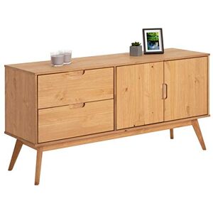 IDIMEX Buffet Tivoli Style scandinave Design Vintage Nordique Commode bahut vaisselier avec 2 tiroirs et 2 Portes battantes, en pin Massif Finition Bois Naturel teinté - Publicité