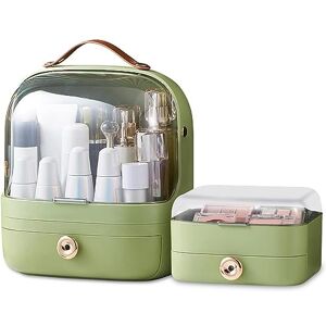 VIDECOR Boîte Rangement Maquillage 5 en 1 Multifonction Anti-poussière et Parfaite Comptoir Salle Bain Commode Chambre Gardez Cosmétiques Organisés et Bien Rangés,Green1 - Publicité