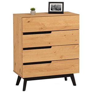 IDIMEX Commode Tibor Style scandinave Design Vintage Nordique avec 4 tiroirs, en pin Massif Finition Bois Naturel teinté - Publicité